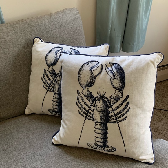 Pier 1 Other - Pier 1 Beaded Lobster Accent Throw Pillows Pier 1 Other - Pier 1 Beaded Lobster Accent Throw Pillows